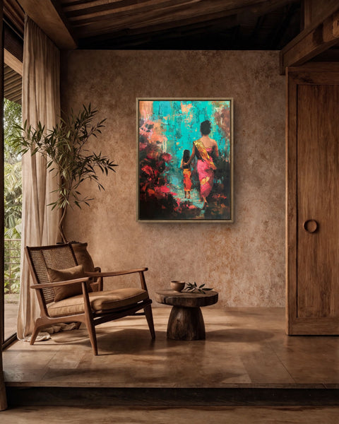 Mama Bali by Rebecca MacLeod displayed in a luxury contemporary interior