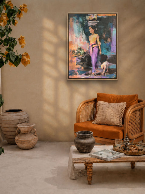 Penunggu by Rebecca MacLeod displayed in a luxury contemporary interior