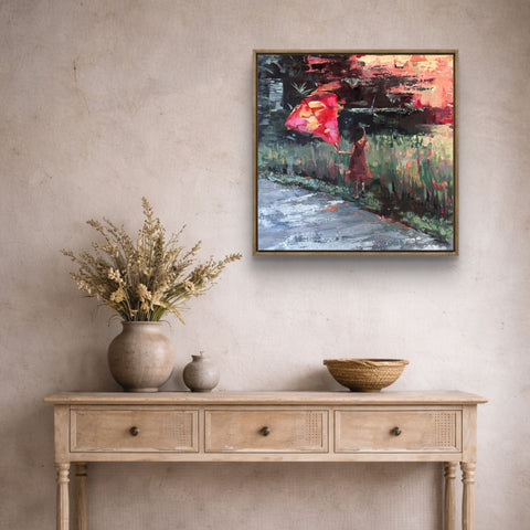 Untethered by Rebecca MacLeod displayed in a luxury contemporary interior