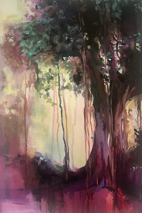 Kosmik Guardian, original oil painting by Rebecca MacLeod