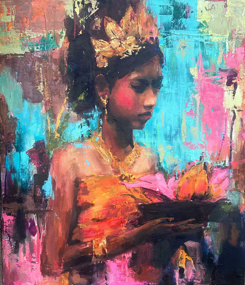 Offering, original oil painting by Rebecca MacLeod