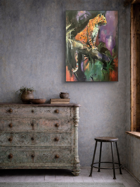Title by Rebecca MacLeod displayed in a luxury contemporary interior